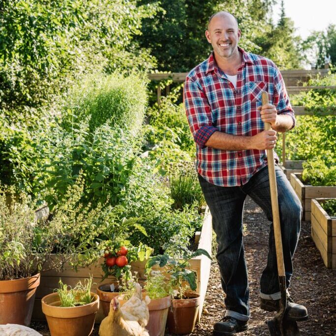 HGTV host Carson Arthur photographed at his home in Prince Edward County for the cover of his upcoming book published Random House Canda.